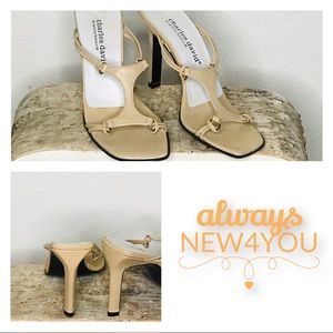 Charles & David Slide Sandals, nude color